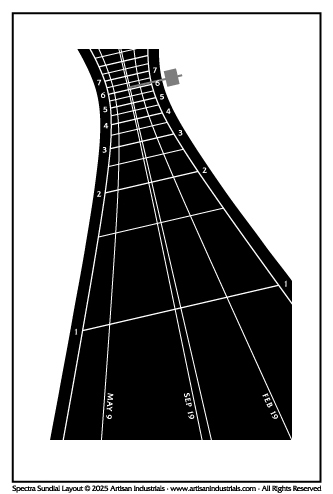 Spectra sundial layout for Chennai, Tamil Nadu, India