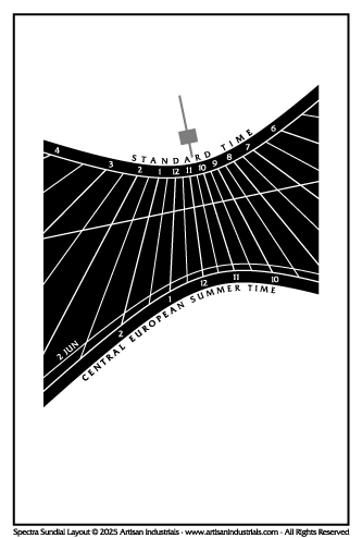 Spectra sundial layout for &Eacute;rd, Pest, Hungary
