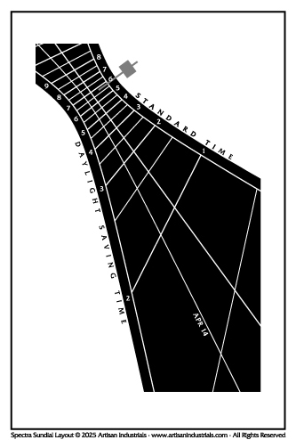 Spectra sundial layout for Gallup, New Mexico USA
