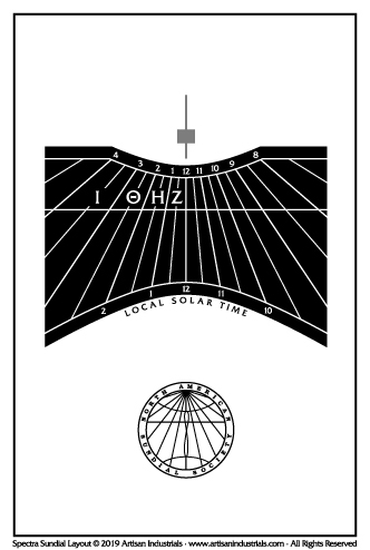 Spectra Sundial in Les Harouilli&egrave;res, Pays-de-la-Loire, France