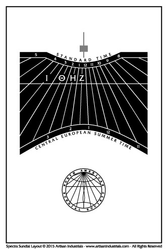 Spectra sundial layout for Modena, Italy