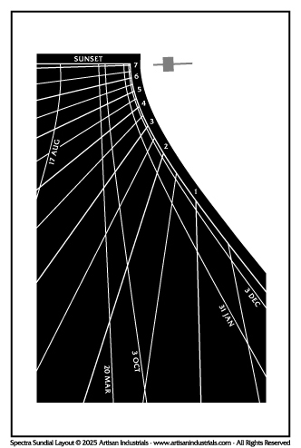 Spectra sundial layout for Singapore