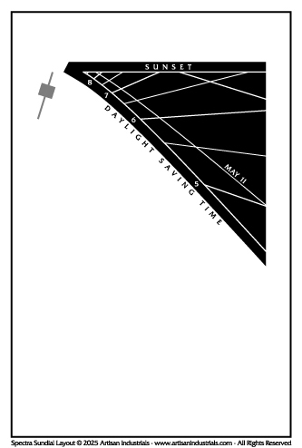 Spectra sundial layout for Spokane, Washington USA